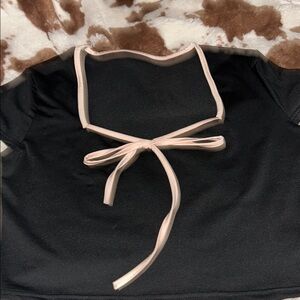 Black Top with Pink Trim and Bow
